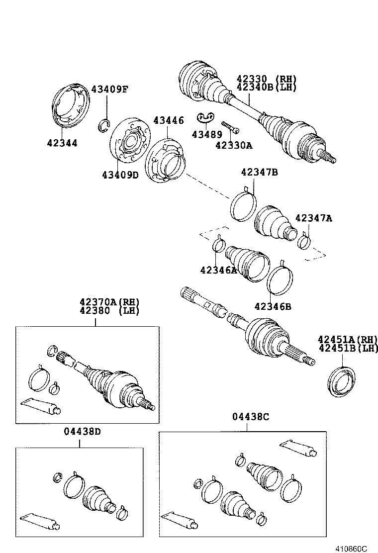 04437-28021 BOOT KIT, REAR DRIVE SHAFT INBOARD JOINT product image