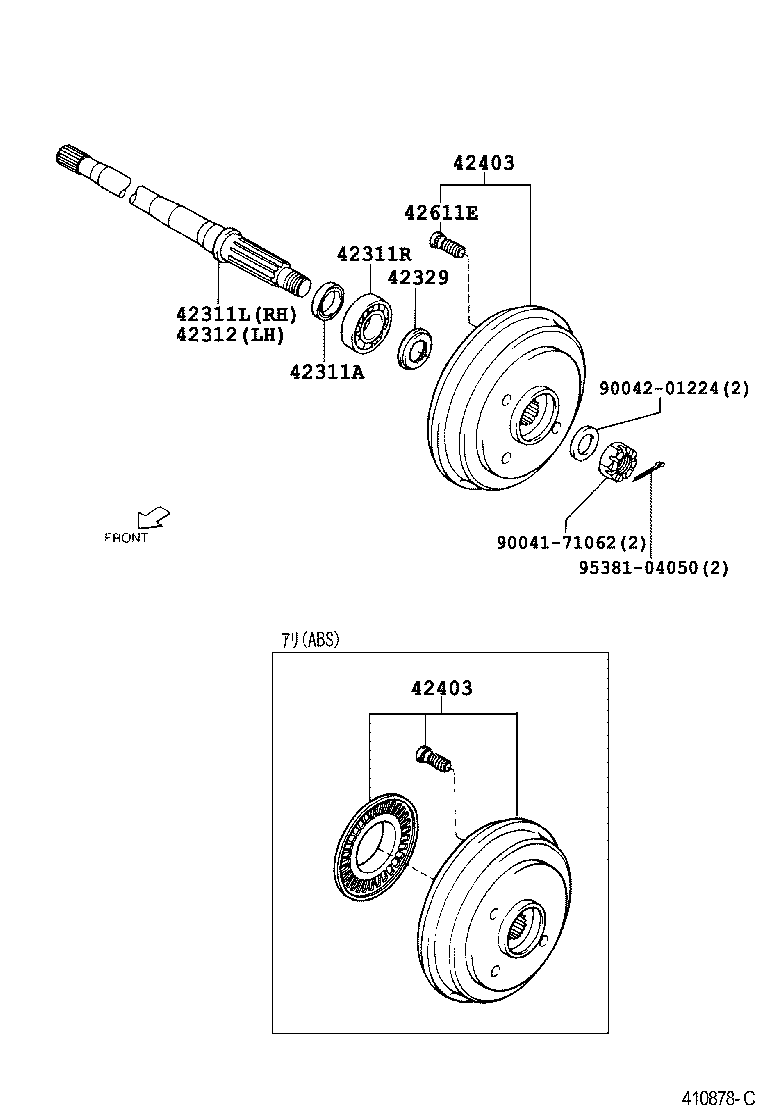 42301-97202 SHAFT, REAR AXLE, RH product image