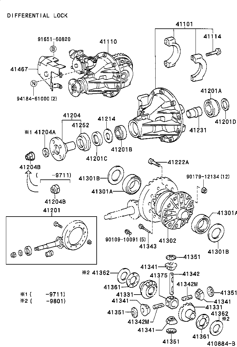 41110-60610 CARRIER ASSY, DIFFERENTIAL, REAR product image
