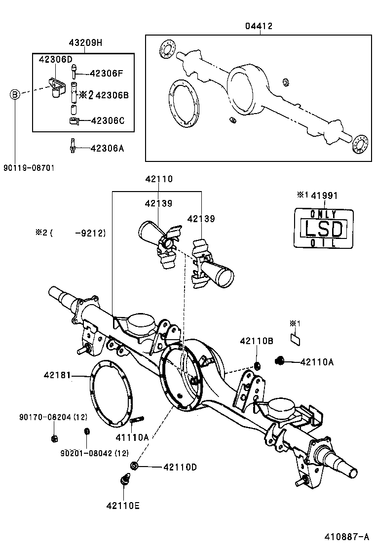 41110-60610 CARRIER ASSY, DIFFERENTIAL, REAR product image