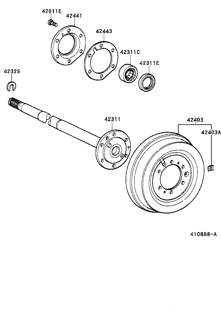 42312-60150 SHAFT, REAR AXLE product image