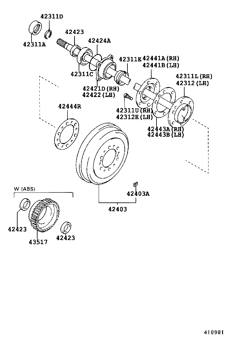Toyota 42311-34060 SHAFT, REAR AXLE, RH