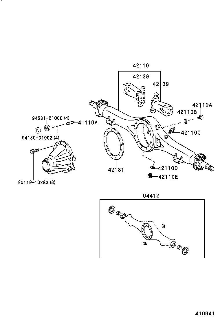 04412-37040 GASKET KIT, REAR DIFFERENTIAL CARRIER product image