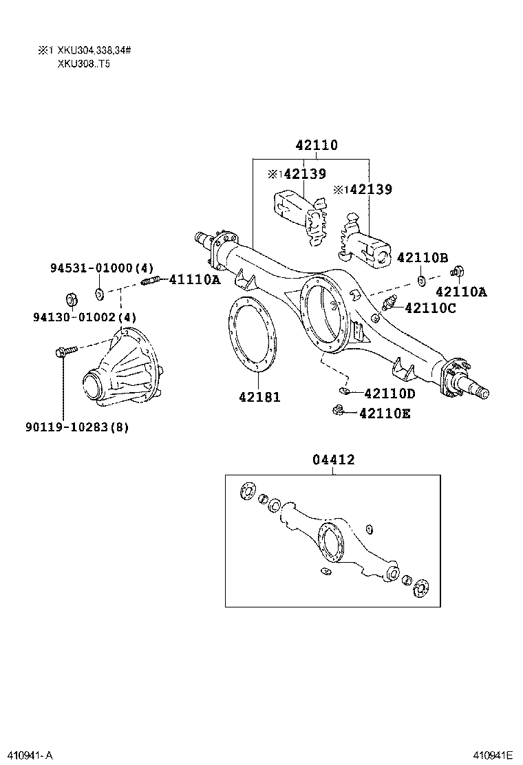 04412-37110 GASKET KIT, REAR DIFFERENTIAL CARRIER product image