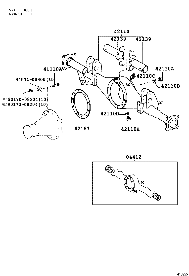 04412-43020 GASKET KIT, REAR DIFFERENTIAL CARRIER product image