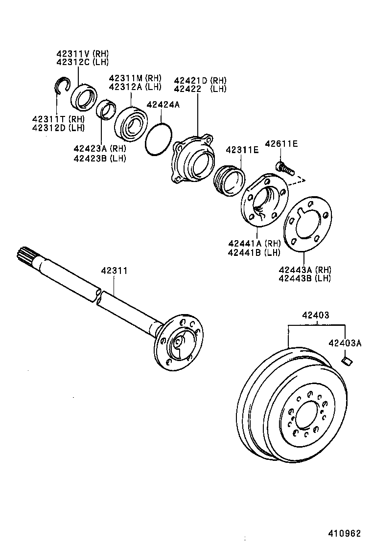 42431-27140 DRUM SUB-ASSY, REAR BRAKE product image
