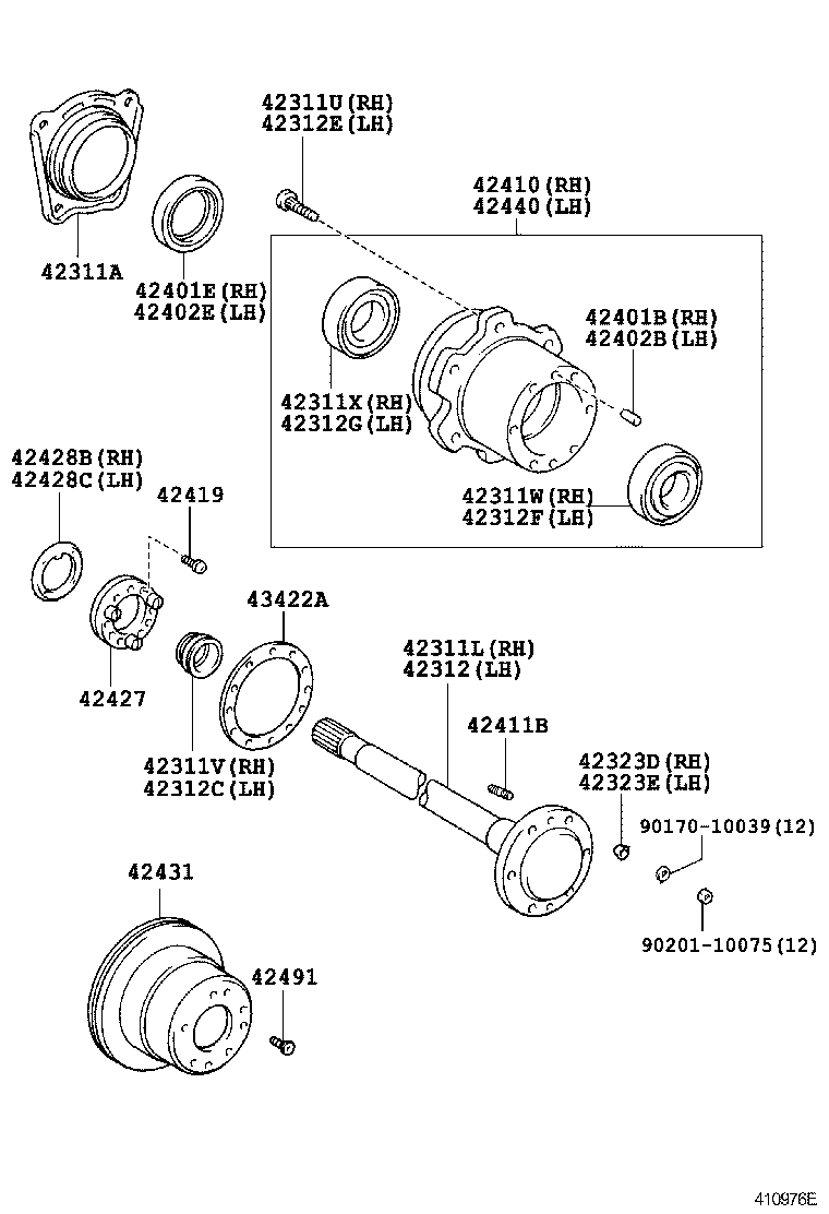 42421-60020 CASE, REAR AXLE BEARING product image