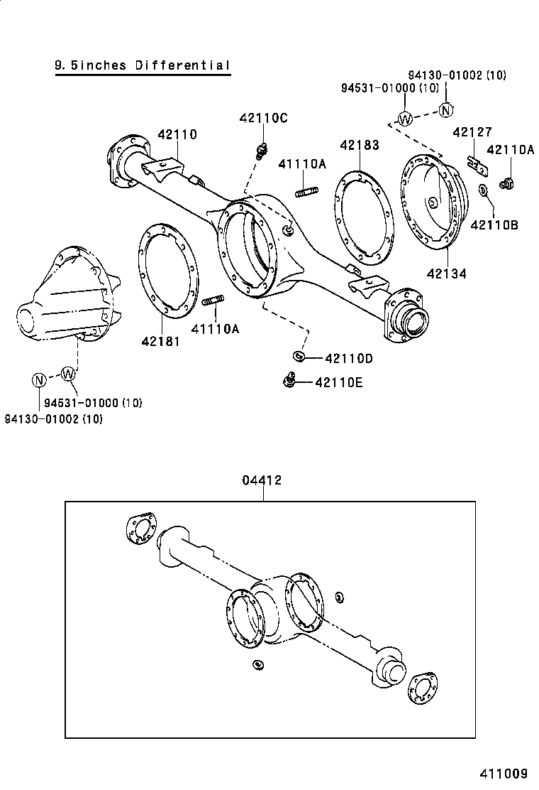 04412-36090 GASKET KIT, REAR DIFFERENTIAL CARRIER product image