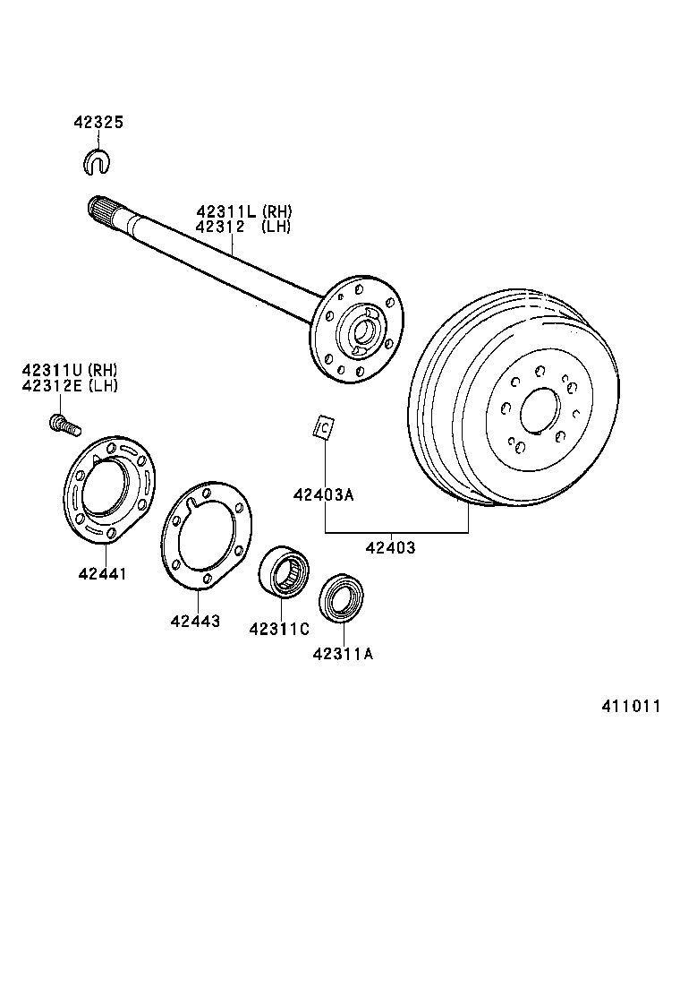 42441-25060 DEFLECTOR, BRAKE DRUM OIL product image