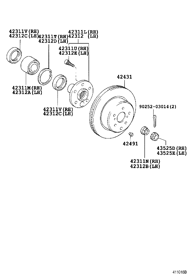 42043-19075 DRUM SUB-ASSY, REAR BRAKE product image