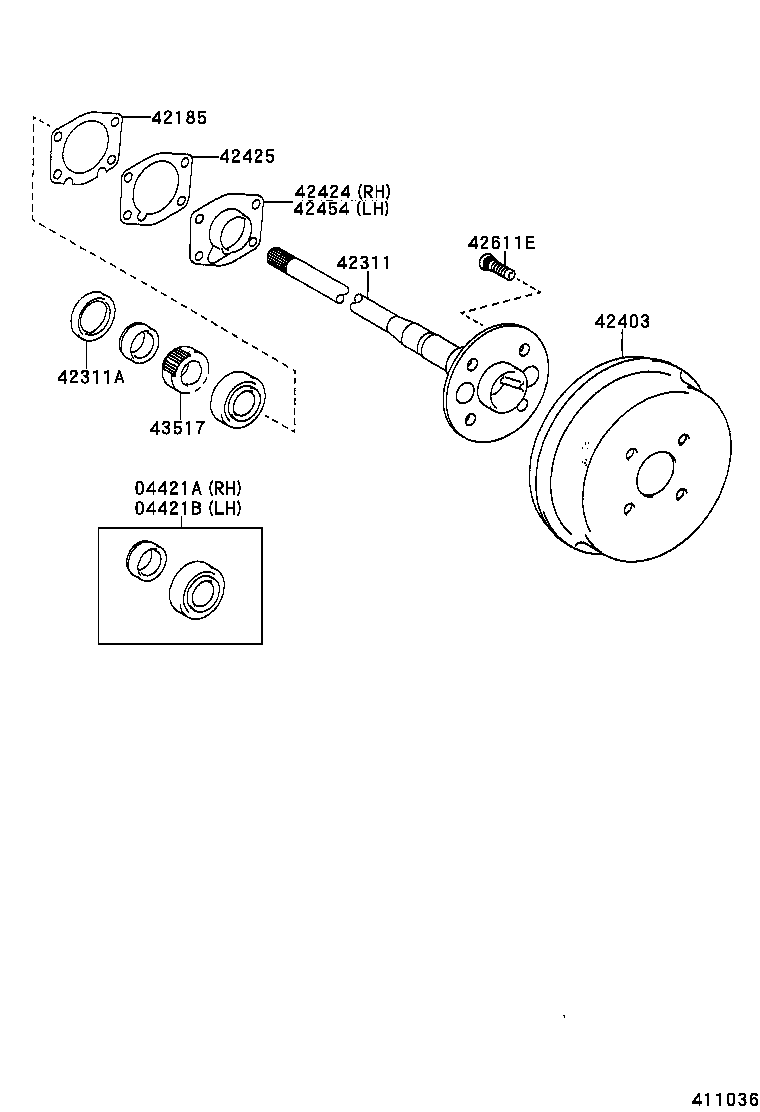 42425-52030 GASKET, REAR AXLE BEARING RETAINER product image