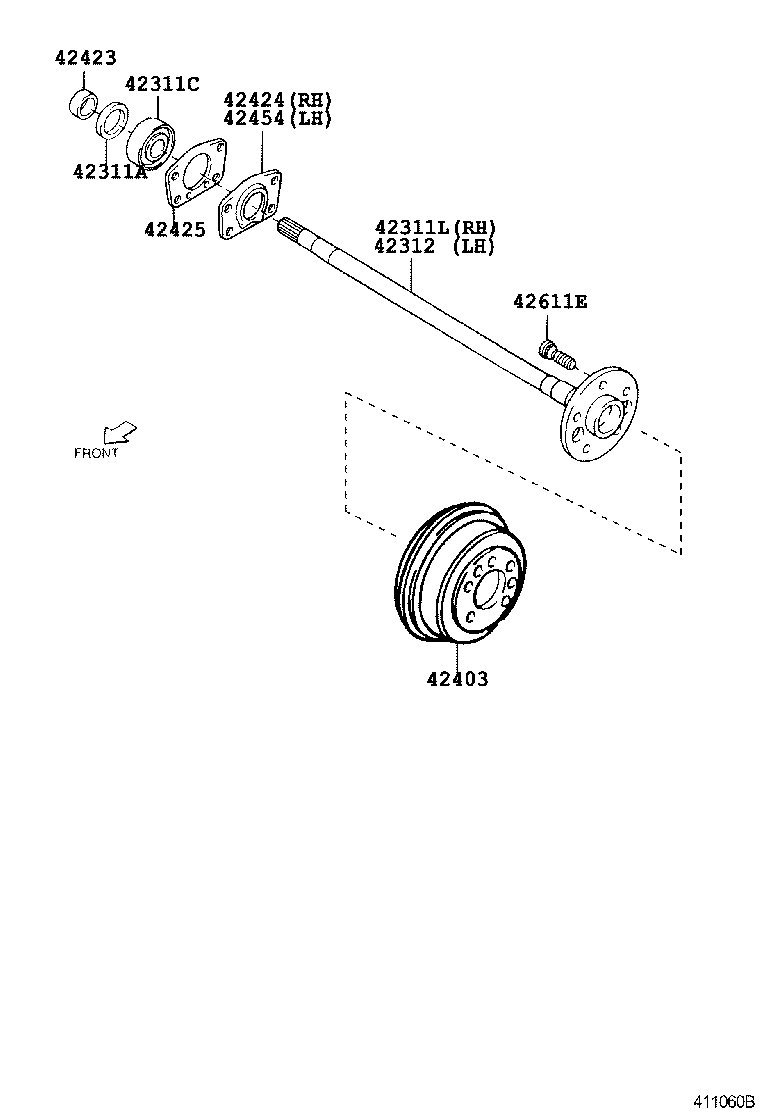 42425-87403 GASKET, REAR AXLE BEARING RETAINER product image