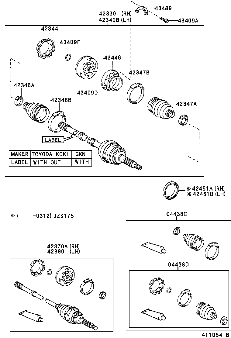 04429-30040 BOOT KIT, REAR DRIVE SHAFT product image
