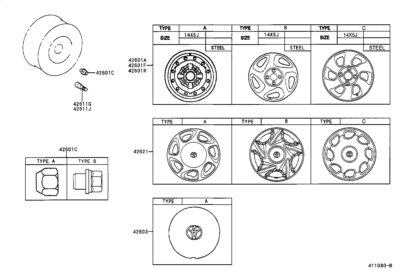 42602-0B040 CAP, WHEEL product image