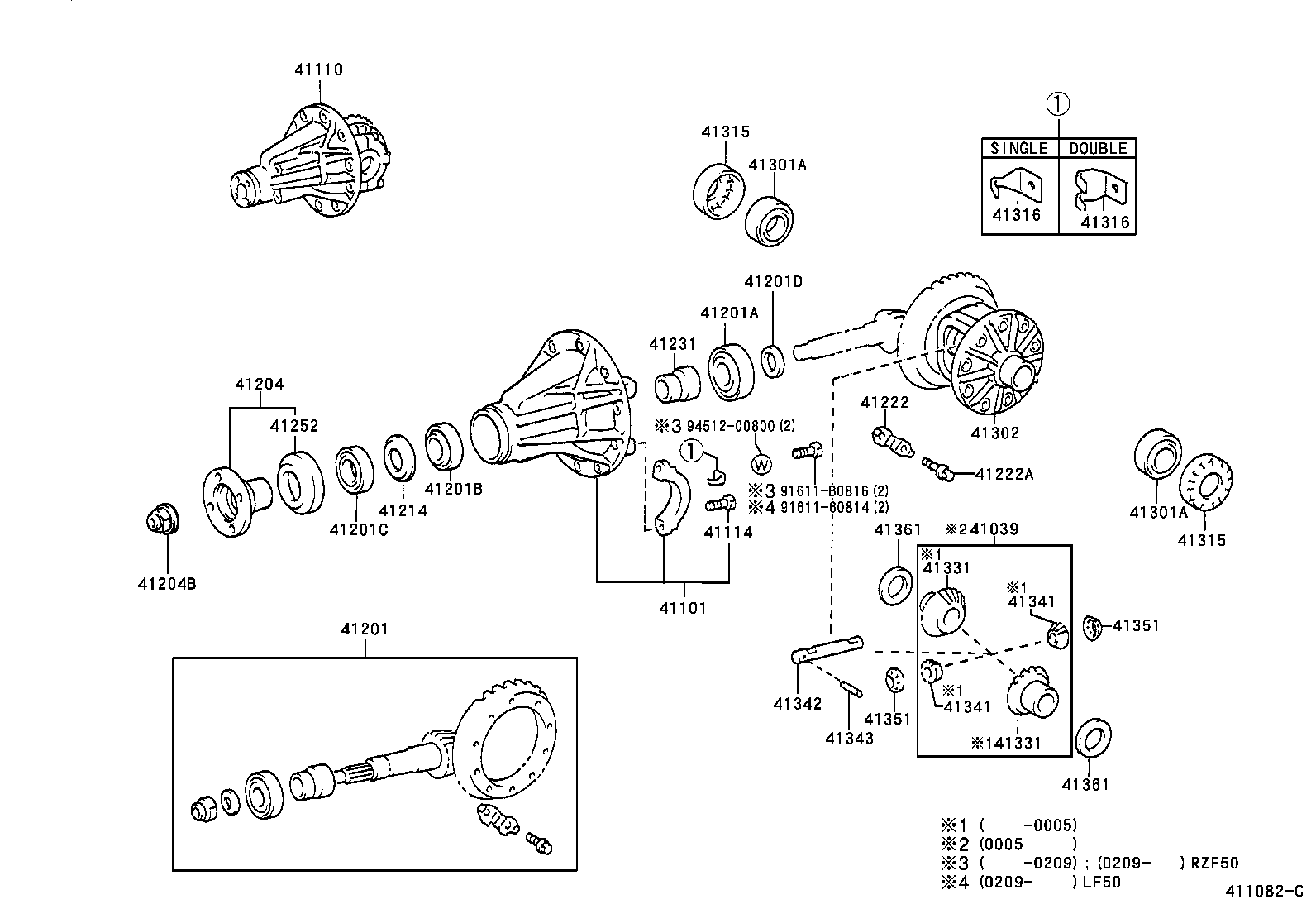 41101-0B010 CARRIER SUB-ASSY, DIFFERENTIAL, REAR product image
