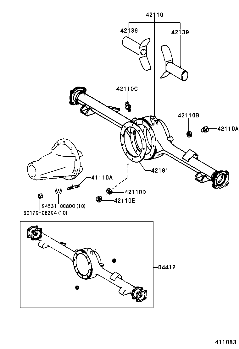 41101-0B010 CARRIER SUB-ASSY, DIFFERENTIAL, REAR product image