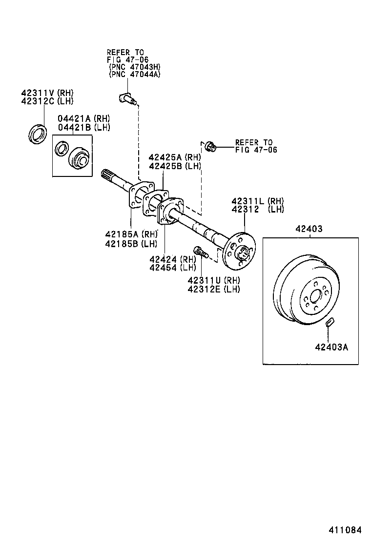 42431-0B030 DRUM SUB-ASSY, REAR BRAKE product image