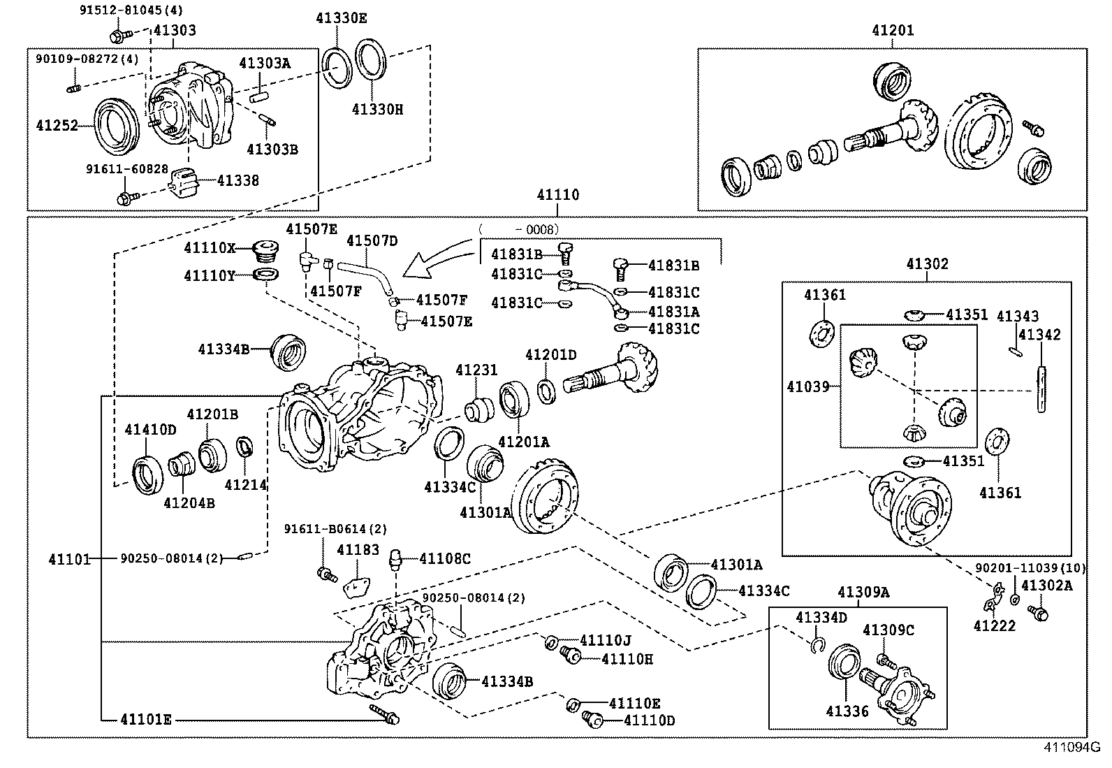 41110-28370 CARRIER ASSY, DIFFERENTIAL, REAR product image