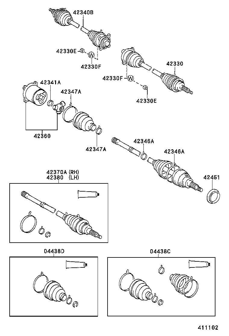 42360-20010 JOINT ASSY, REAR DRIVE SHAFT INBOARD product image