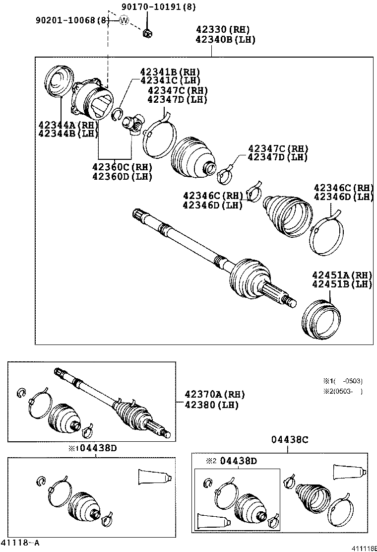 Toyota 42405-42010 RETAINER, REAR AXLE BEARING, OUTER, RH