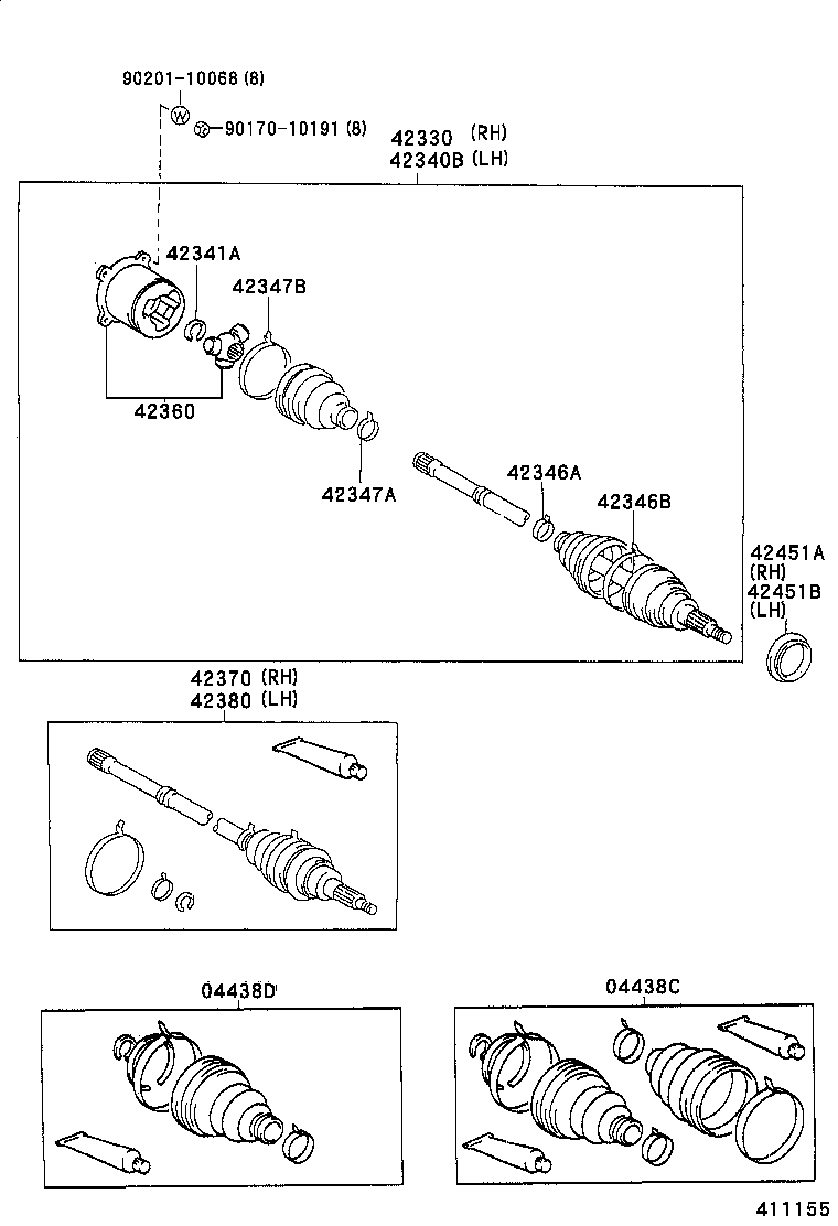 04437-48031 BOOT KIT, REAR DRIVE SHAFT product image