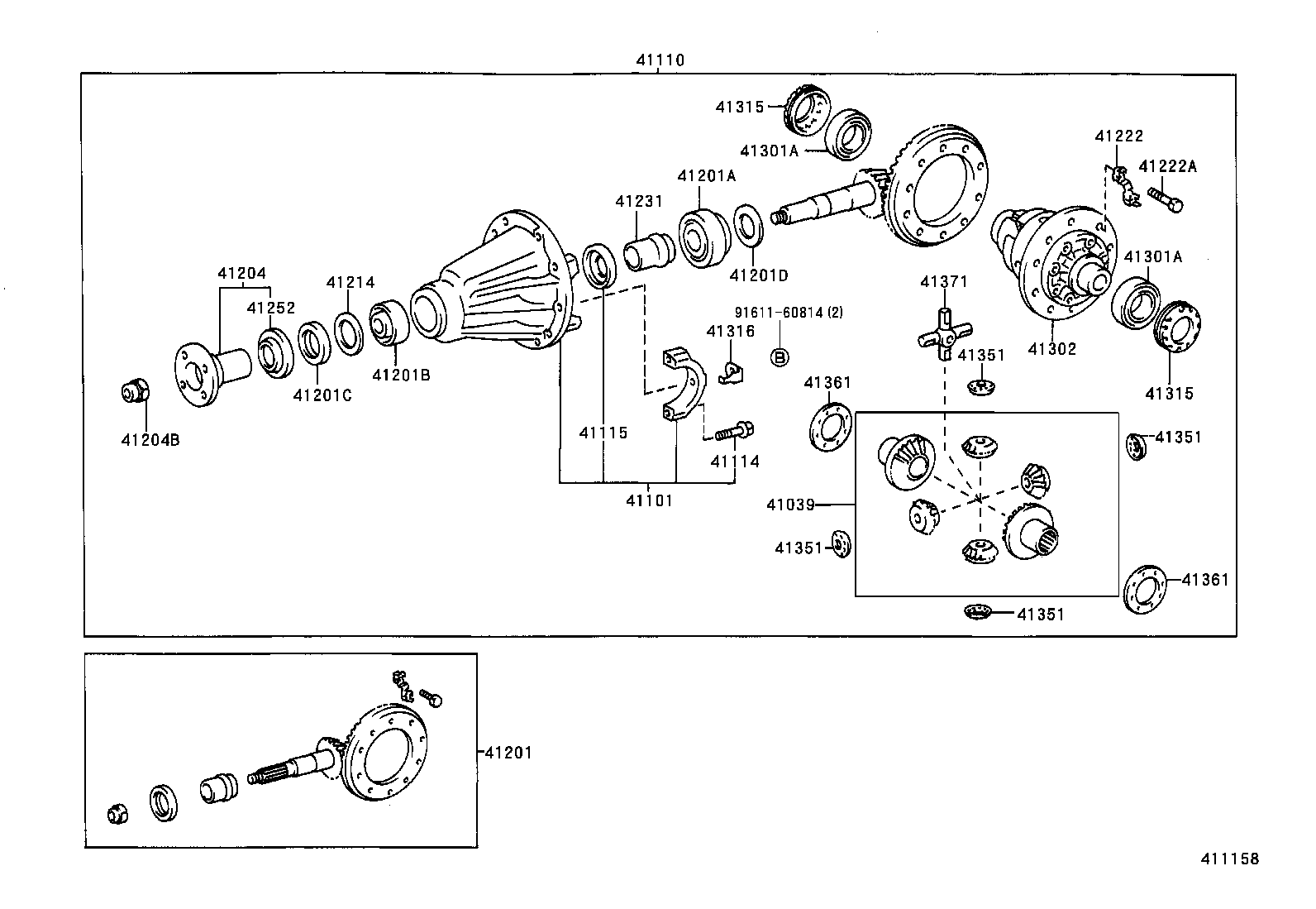 41110-35481 CARRIER ASSY, DIFFERENTIAL, REAR product image