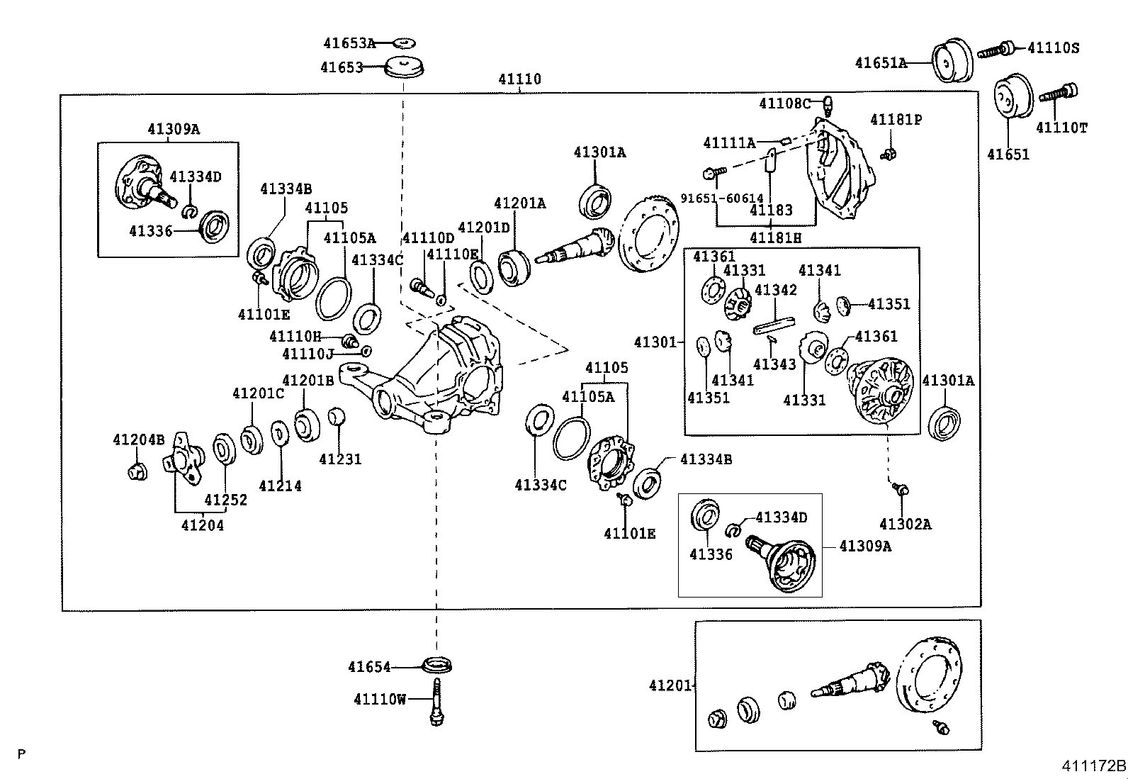 Toyota 41651-50130 CUSHION, REAR DIFFERENTIAL MOUNT, NO.1
