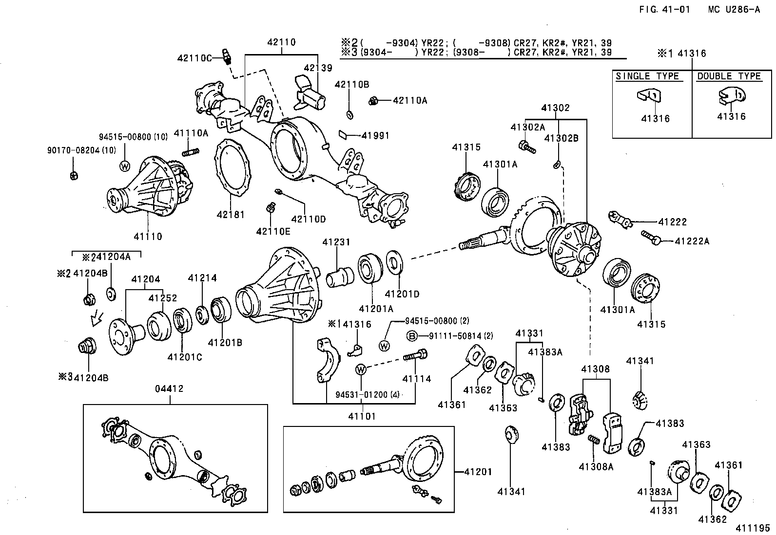 04412-28020 GASKET KIT, REAR DIFFERENTIAL CARRIER product image