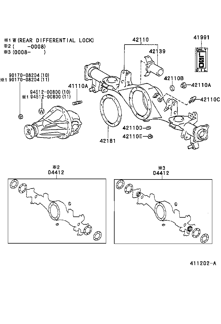 04412-60101 GASKET KIT, REAR DIFFERENTIAL CARRIER product image