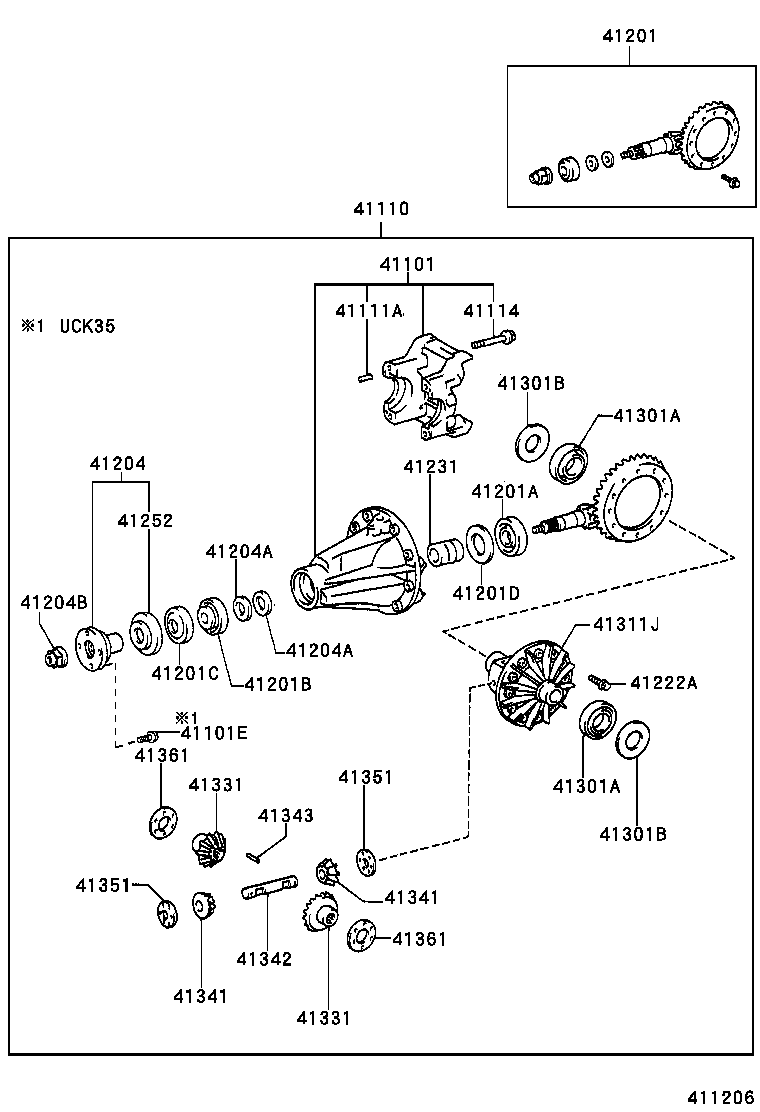 04412-34020 GASKET KIT, REAR DIFFERENTIAL CARRIER product image