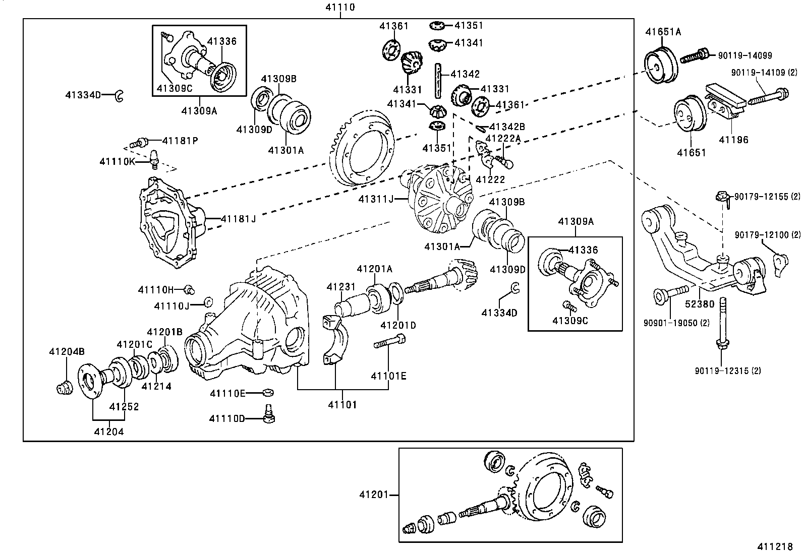 41110-48060 CARRIER ASSY, DIFFERENTIAL, REAR product image