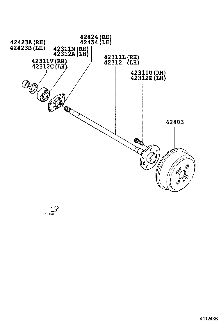 90043-63263 BEARING (FOR REAR AXLE SHAFT RH) product image