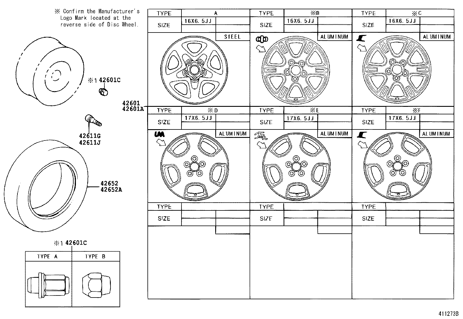 Toyota 90942-01104 NUT, HUB (FOR AXLE)