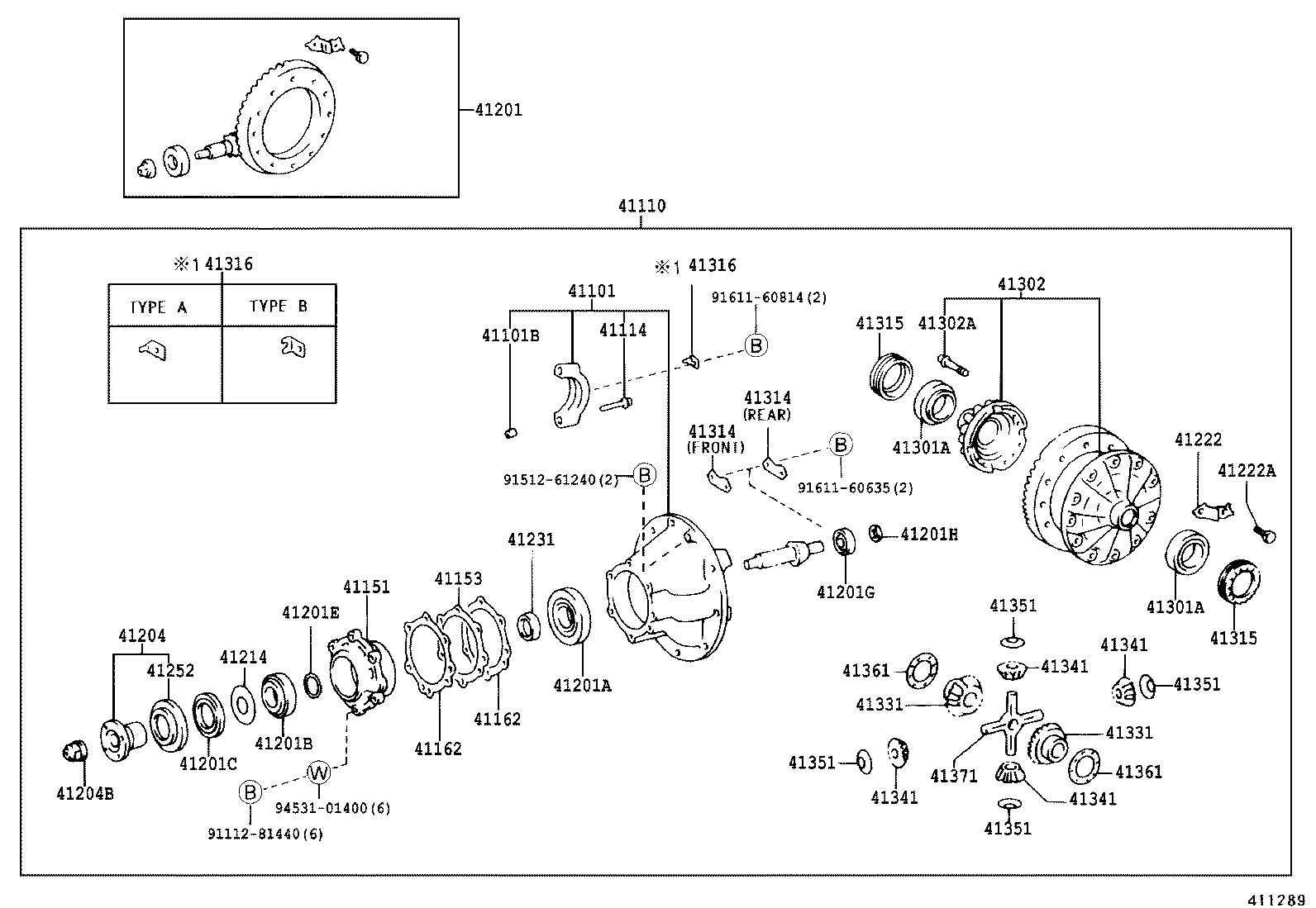 90031-19103 BOLT, NO.1 (FOR REAR DIFFERENTIAL CARRIER SET) product image