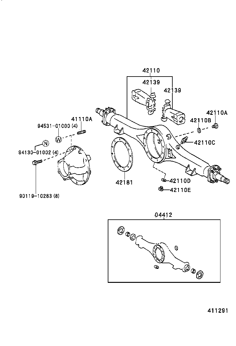 90031-19103 BOLT, NO.1 (FOR REAR DIFFERENTIAL CARRIER SET) product image