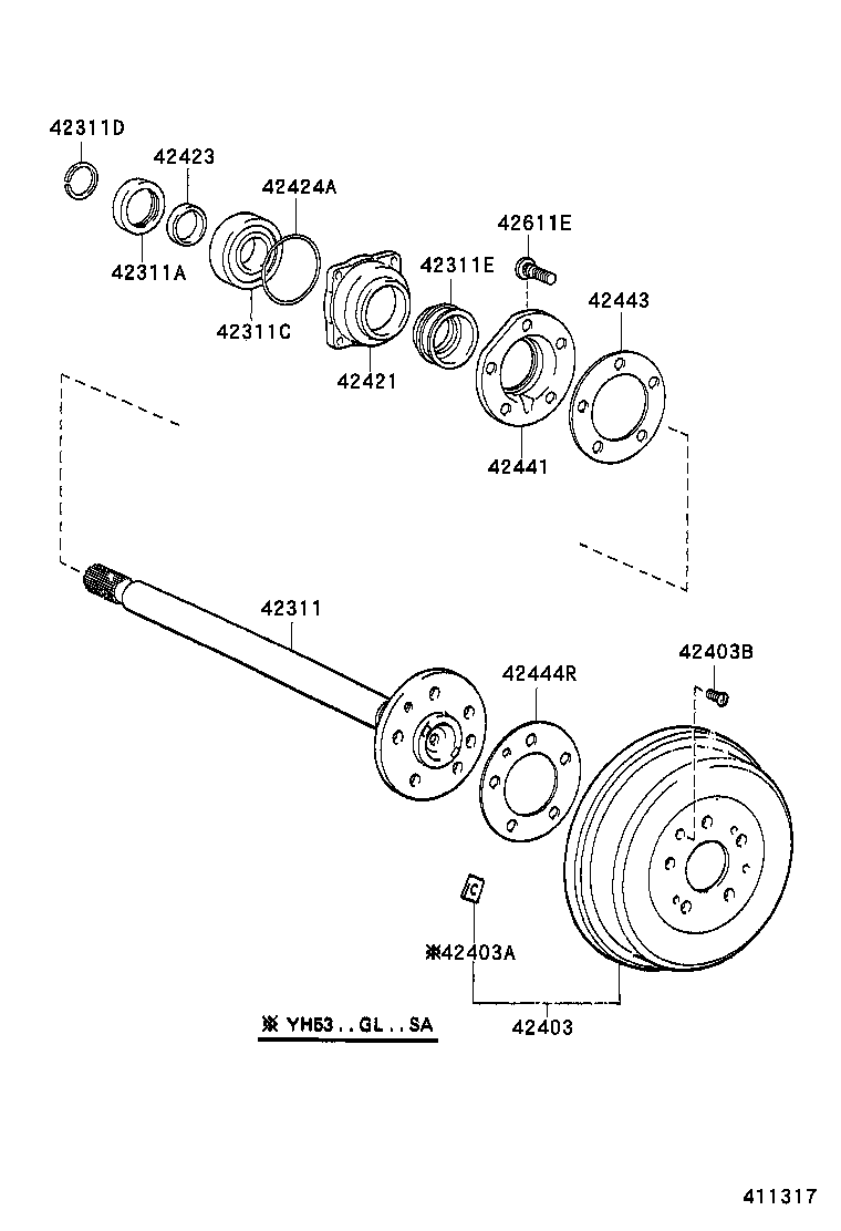 42311-26051 SHAFT, REAR AXLE product image