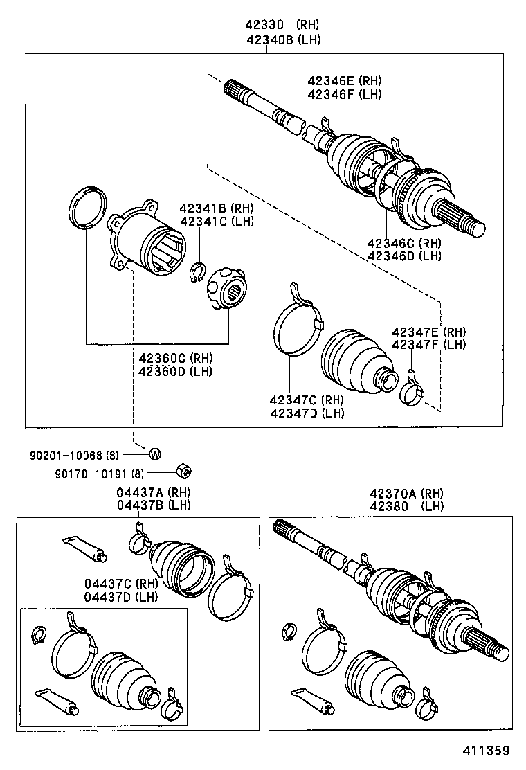 42405-28010 RETAINER, REAR AXLE BEARING, OUTER, RH product image