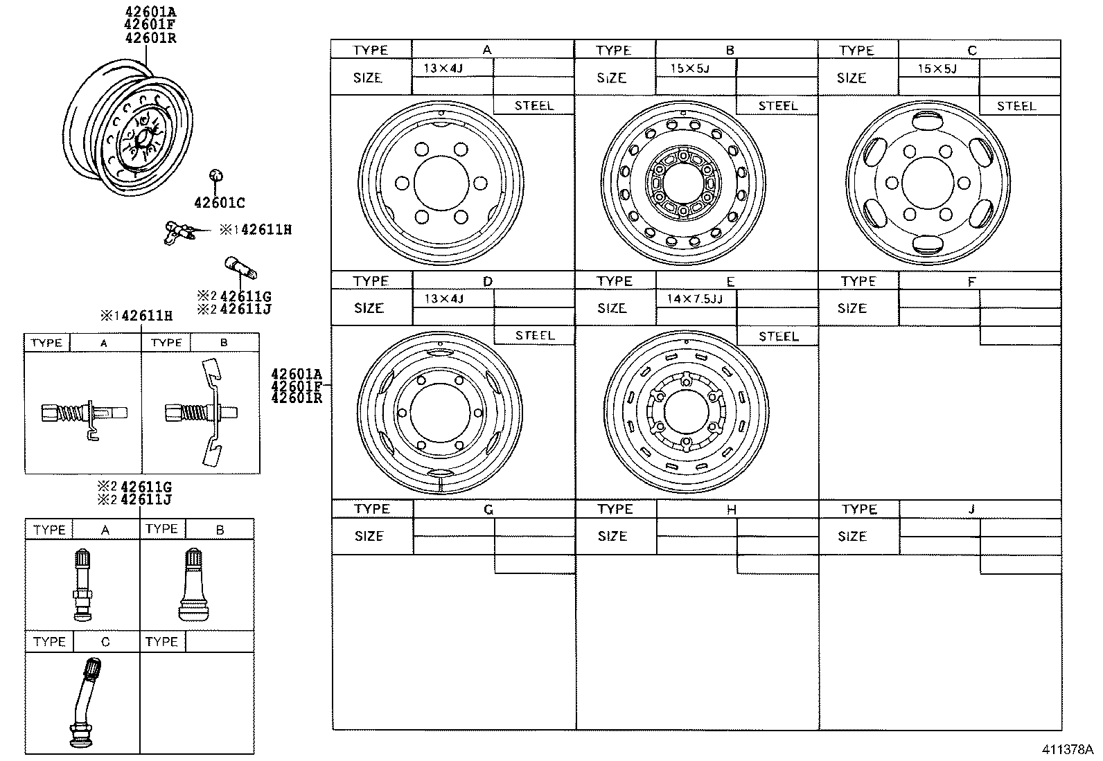 42611-25040 WHEEL, DISC (FOR SPARE) product image