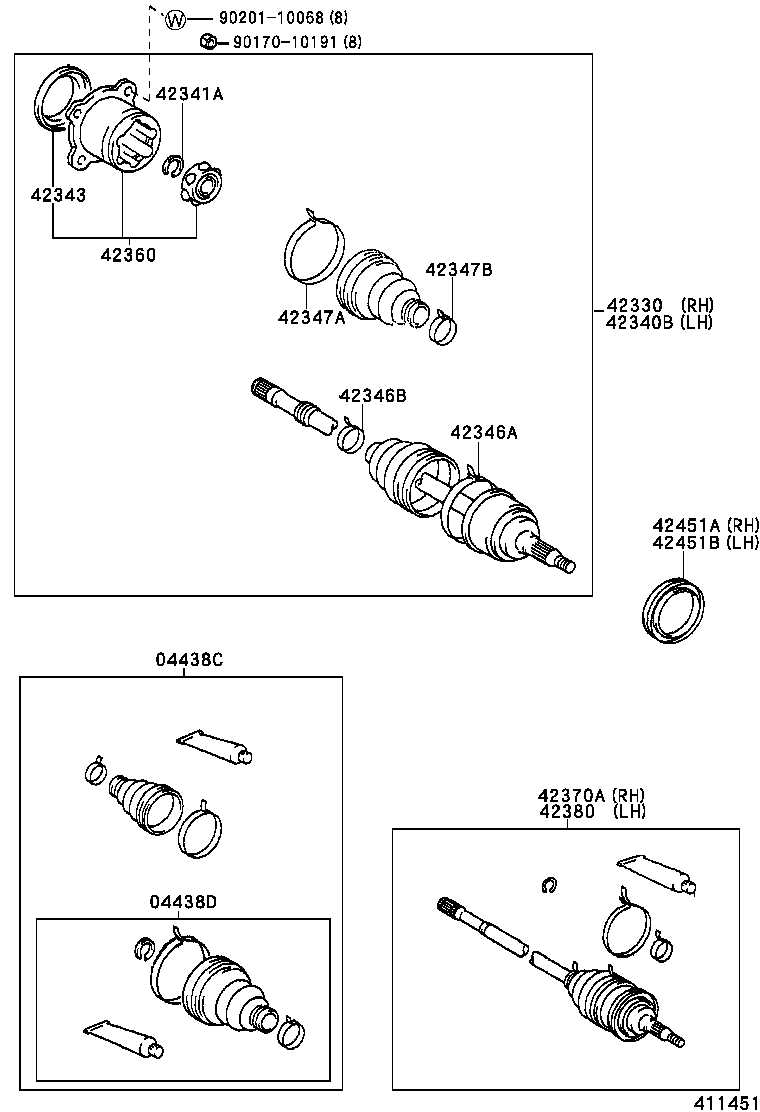 04429-22030 BOOT KIT, REAR DRIVE SHAFT product image