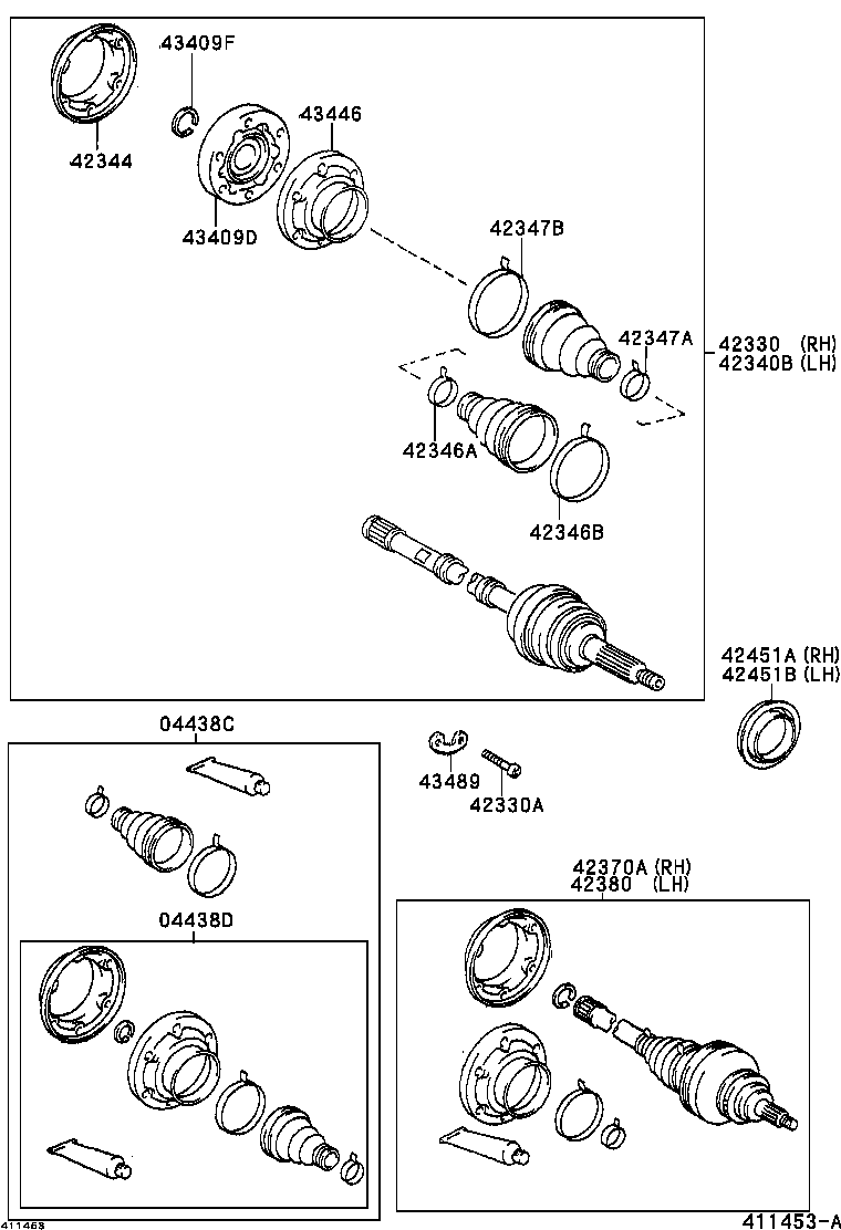 04429-22030 BOOT KIT, REAR DRIVE SHAFT product image