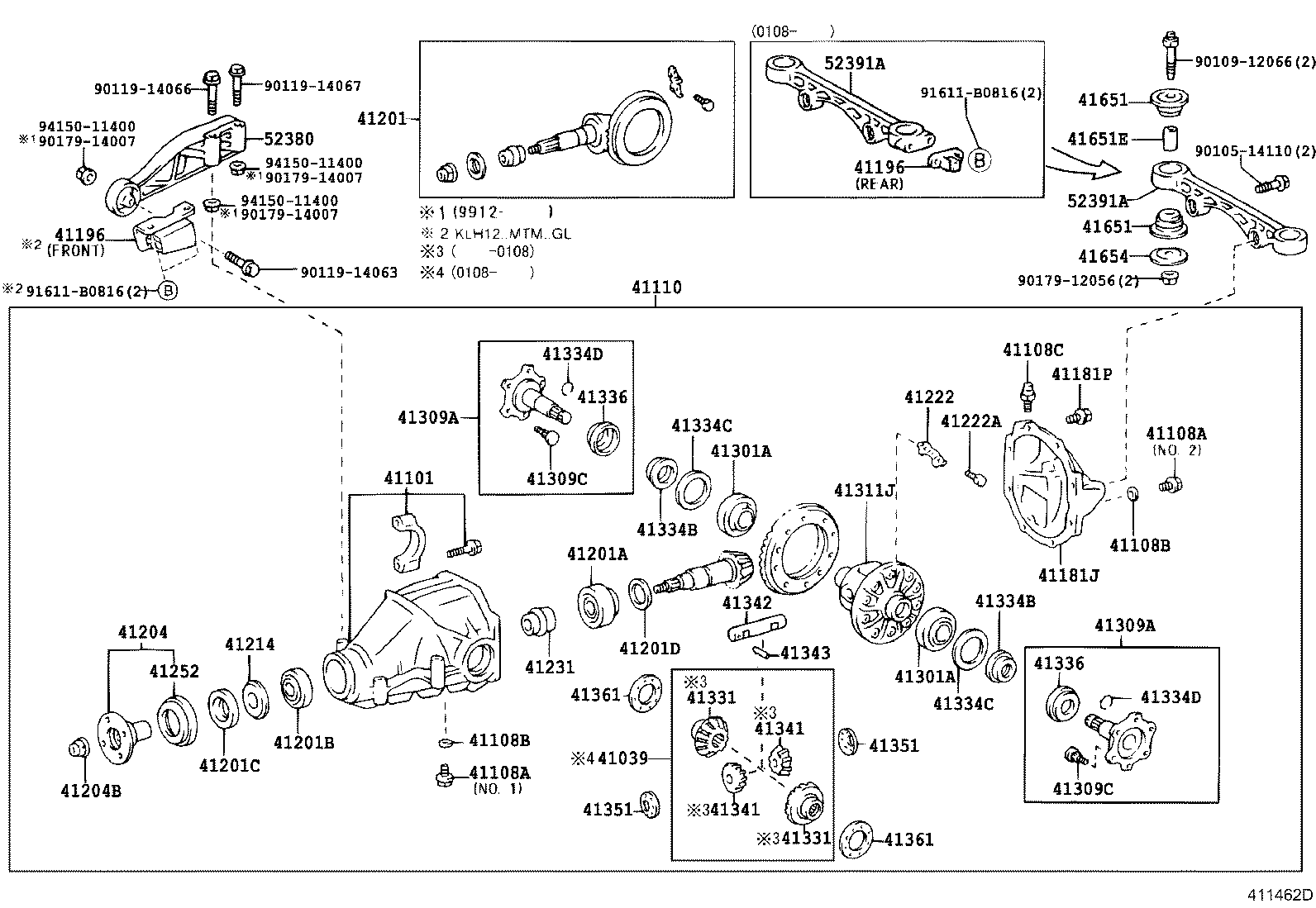 41101-30071 CARRIER SUB-ASSY, DIFFERENTIAL, REAR product image