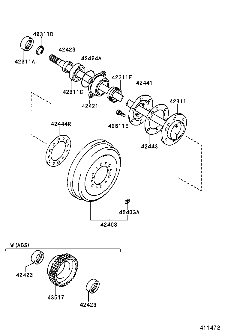 42311-35330 SHAFT, REAR AXLE product image