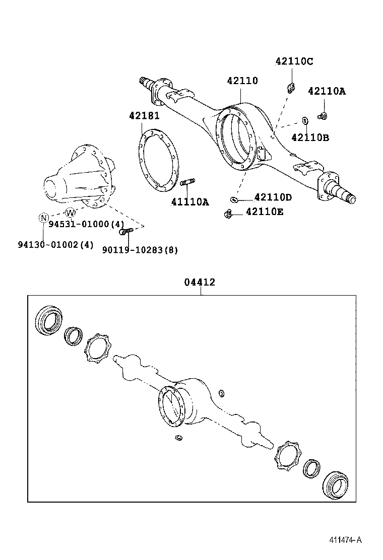 41201-80478 FINAL GEAR KIT, DIFFERENTIAL, REAR product image