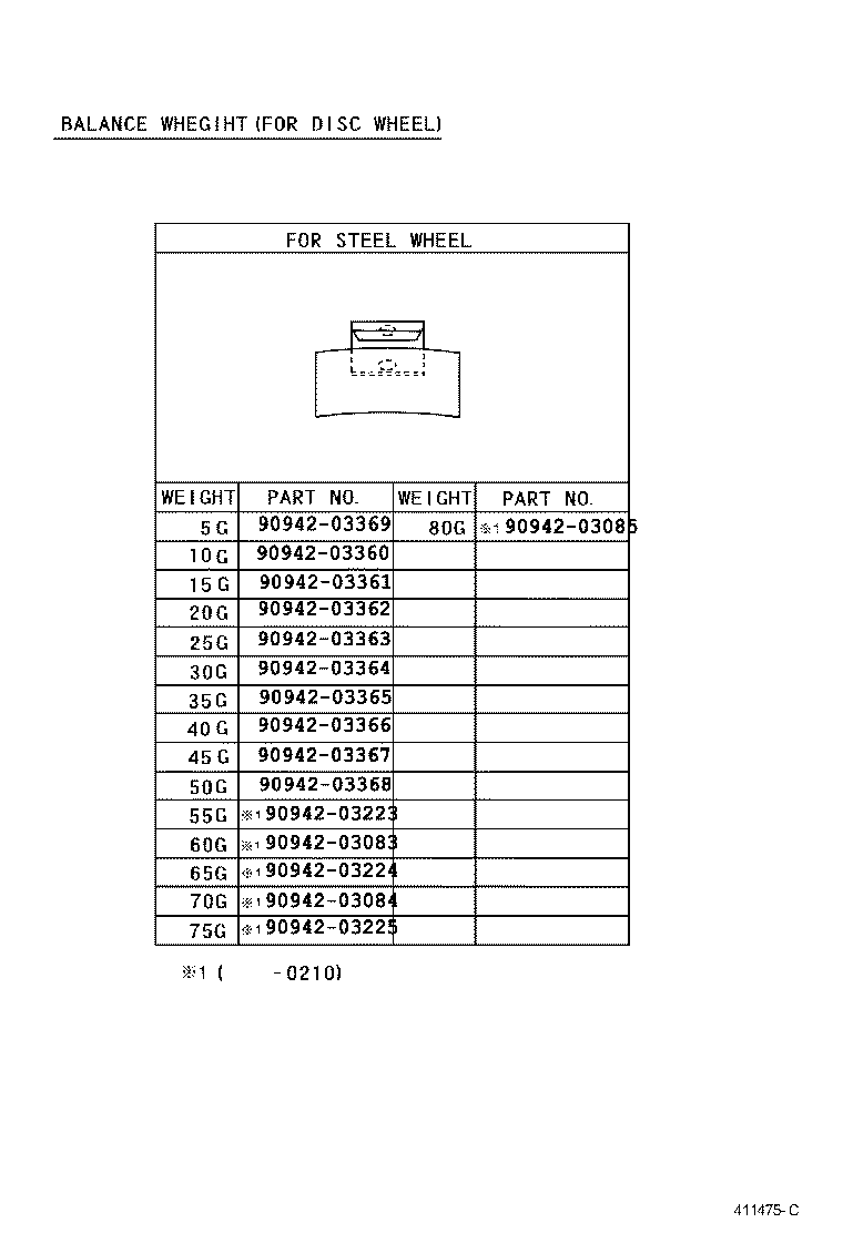 42601-37370 WHEEL, DISC (FOR SPARE) product image