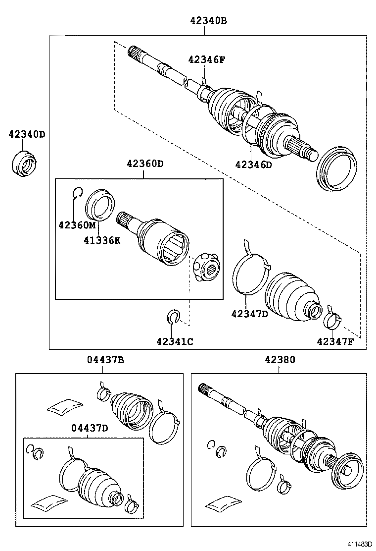 42340-32110 SHAFT ASSY, REAR DRIVE, RH product image