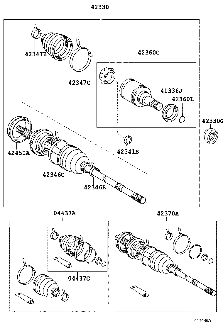42380-39075 SHAFT ASSY, REAR DRIVE OUTBOARD JOINT, LH product image
