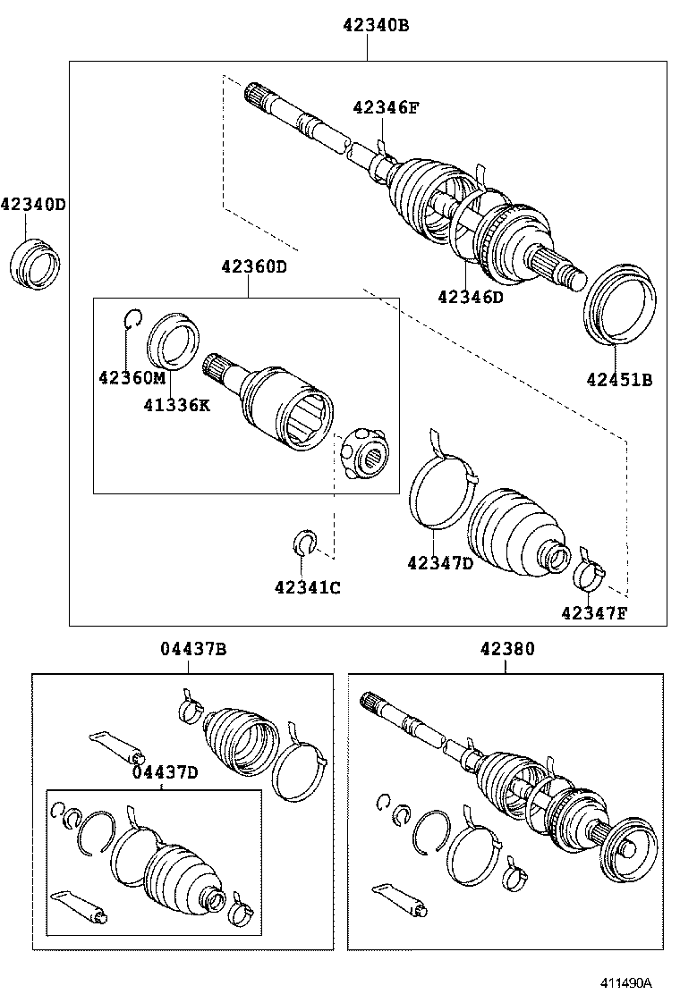 42380-39075 SHAFT ASSY, REAR DRIVE OUTBOARD JOINT, LH product image