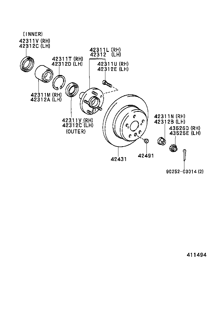 42380-39075 SHAFT ASSY, REAR DRIVE OUTBOARD JOINT, LH product image