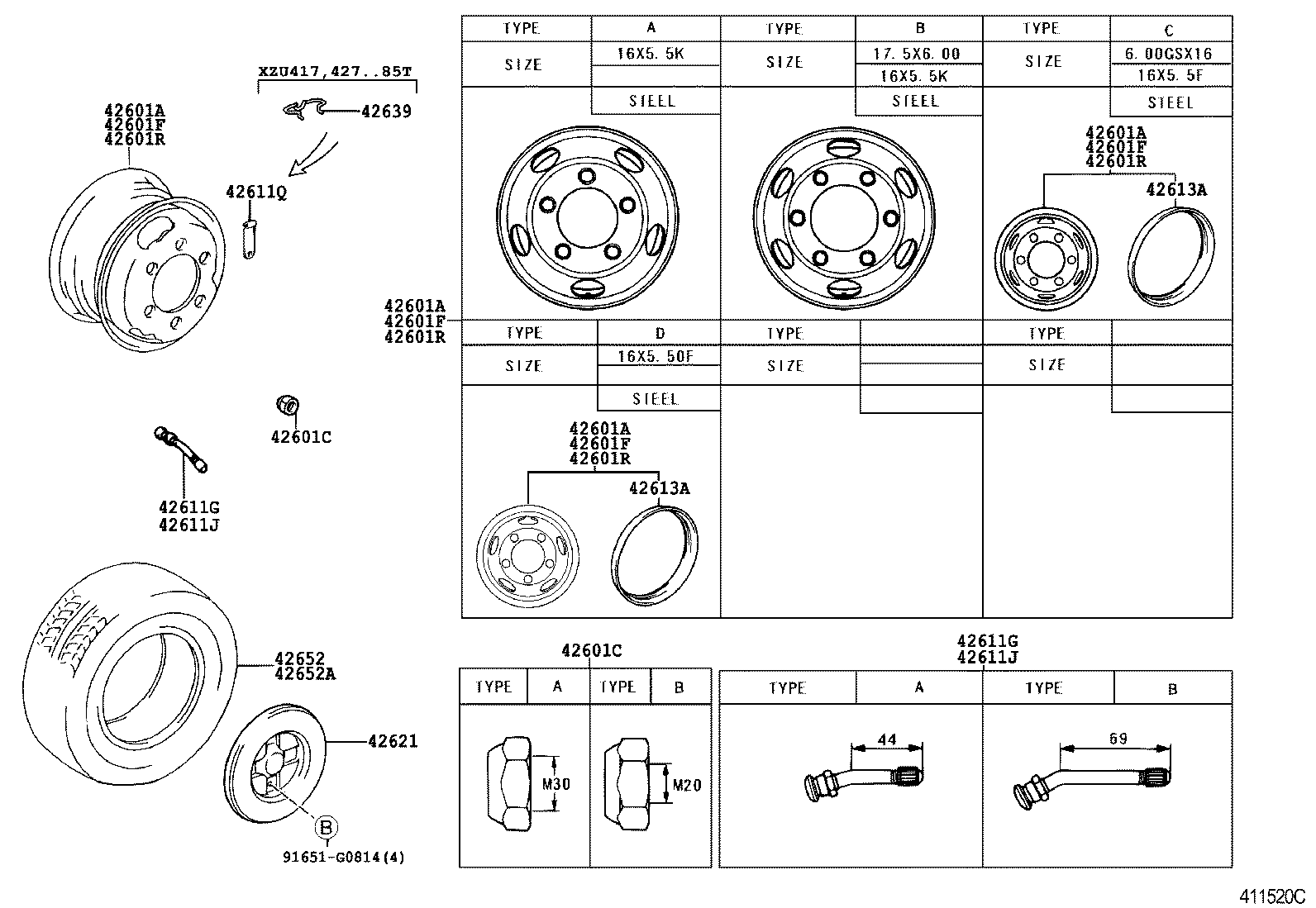 43522-37020 NUT, HUB (FOR AXLE) product image