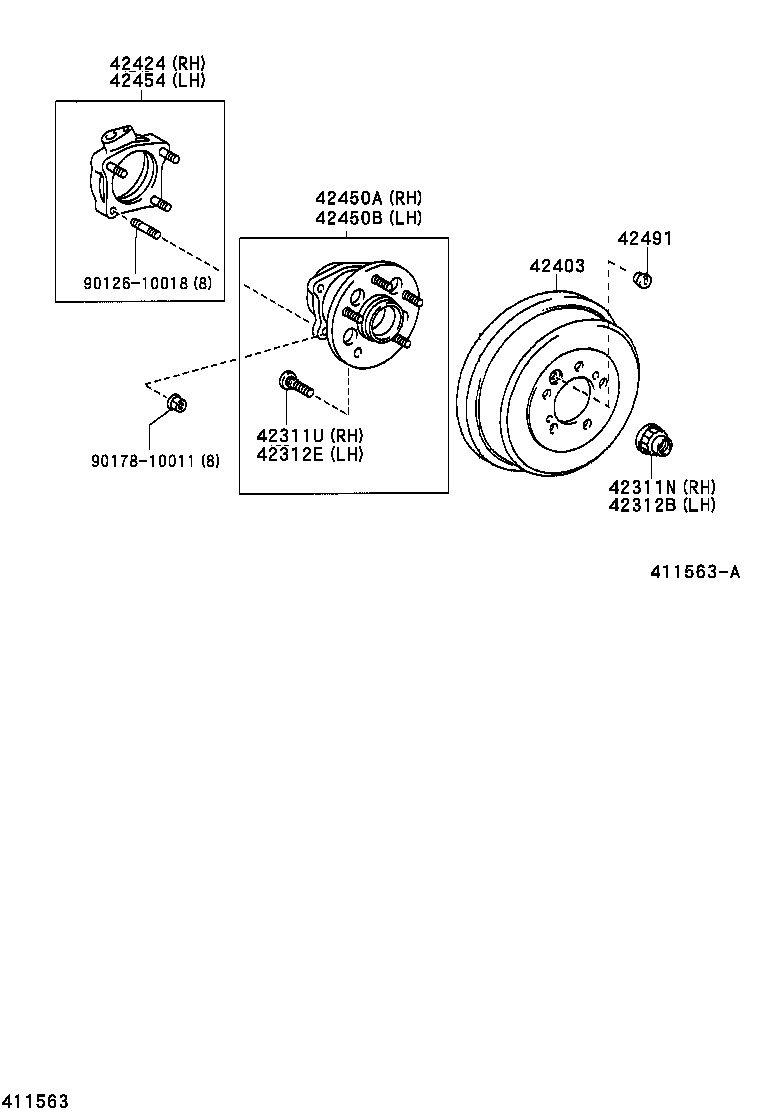 42405-28020 RETAINER, REAR AXLE BEARING, OUTER, RH product image